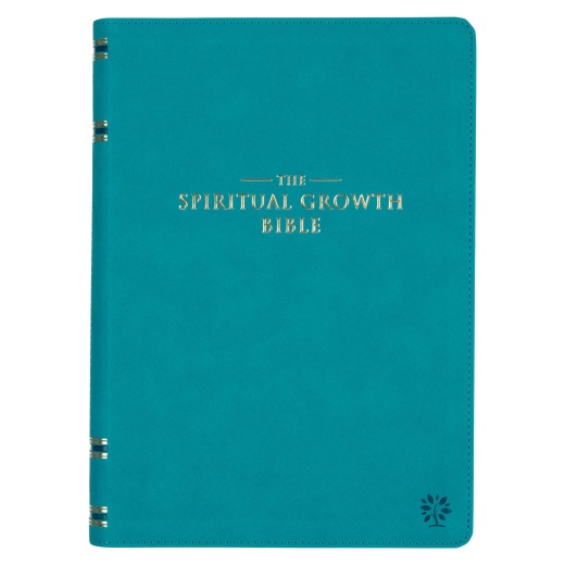 The Spiritual Growth Bible Faux Leather, Teal - Nlt Bible for Personal Study