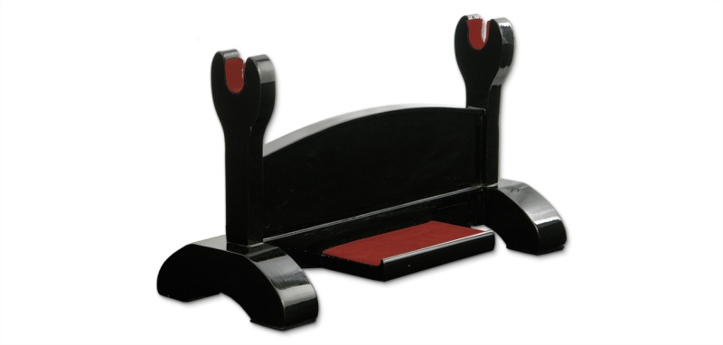 Single Japanese Sword Stand: Black Laquer