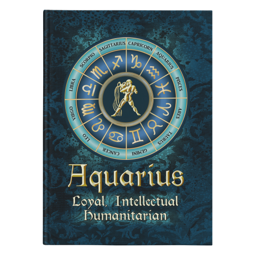 Blue Zodiac Aquarius Astrology Hardcover Journal