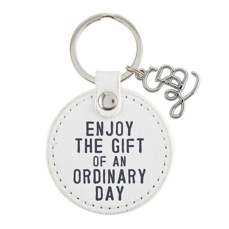 Face To Face Leather Key Tag - Enjoy The Gift