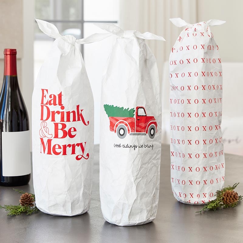 Face To Face Tyvek Wine Bag - Eat, Drink & Be Merry