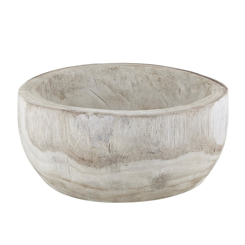Paulownia Wood Serving Bowl - Charcoal