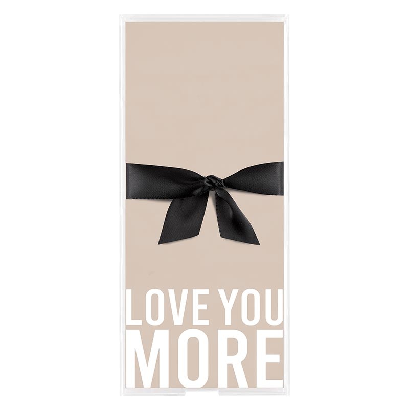 Notepaper In Acrylic Tray - Love You More