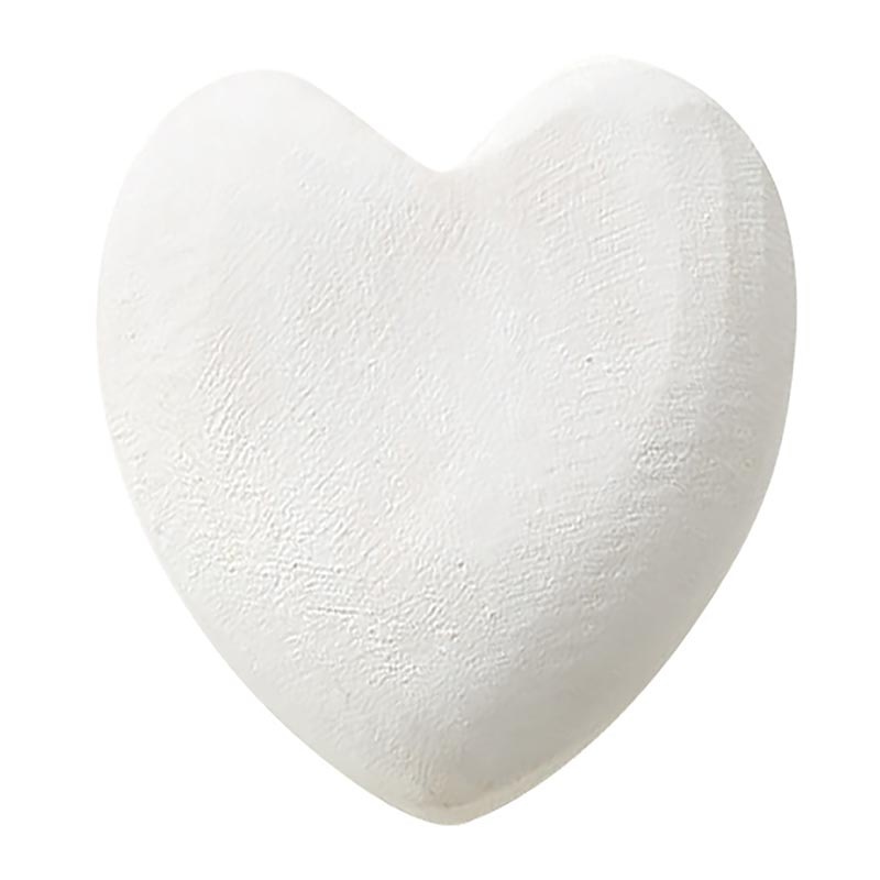 Small Paulownia Wood Heart - White