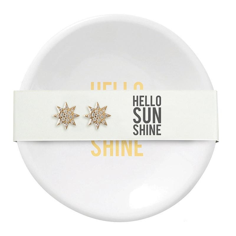 Ceramic Ring Dish & Earrings - Hello Sunshine