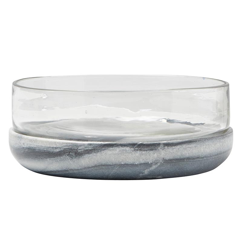 Grey Marble & Glass Bowl