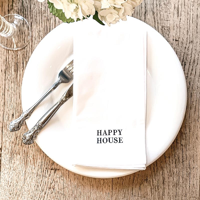 Face To Face Dinner Napkin Set - Happy House