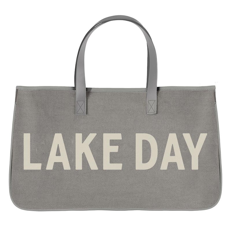 Grey Canvas Tote - Lake Day