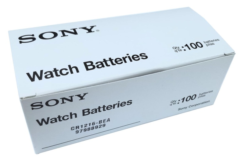 Sony Cr1216 3 Volt Lithium Coin Battery On Tear Strip, Exp. 2028