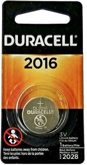 Duracell Dl2016 3 Volt Lithium Coin Cell, Carded