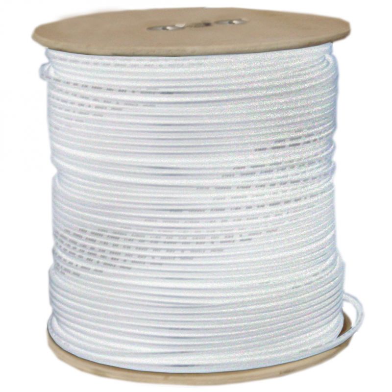 500Ft White Plenum Bulk Rg59 Siamese Coaxial Cable, 18/2 Power, Cmp