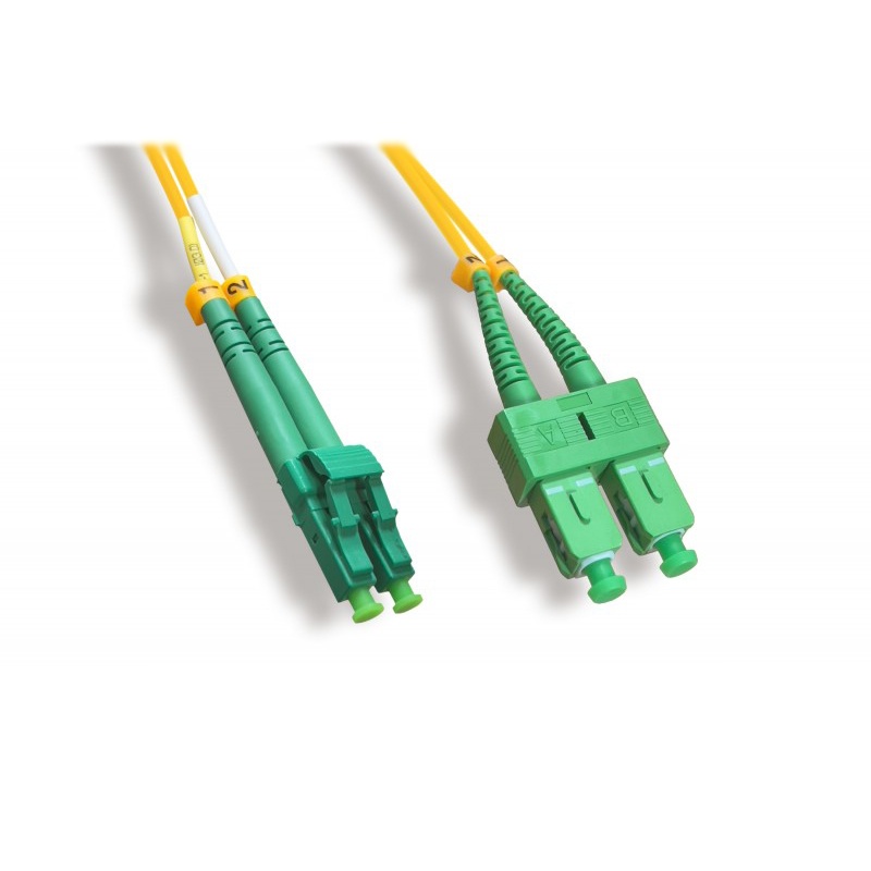 Lc/Apc To Sc/Apc Os2 Duplex Fiber Optic Patch Cable, 9/125