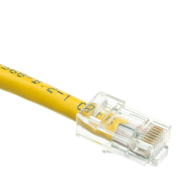 Cat6 Yellow Copper Ethernet Cable, Bootless, 75Ft
