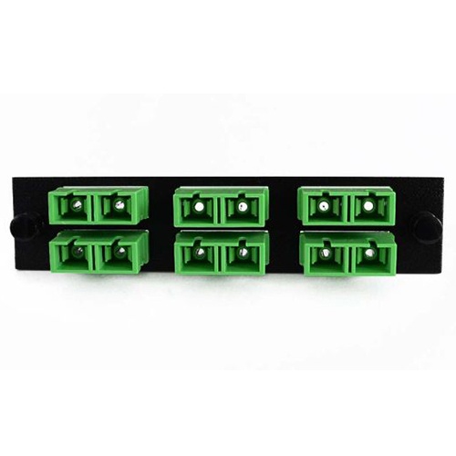 Fiber Distribution Panel Plate - 6 Green Sc/Apc Duplex Ports