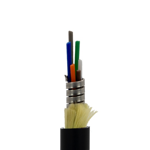 Armored OS2 Corning Optical Fiber Cable - 500ft Black Plenum Rated Cable