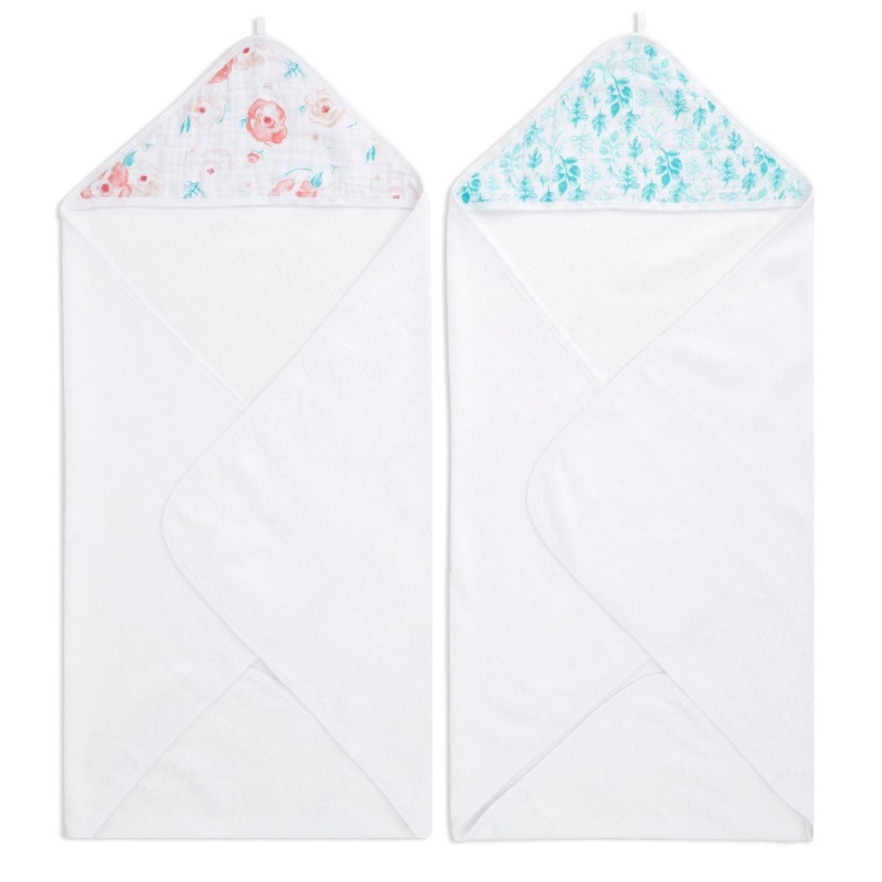 Essentials Cotton Muslin Hooded Towels 2 Pack