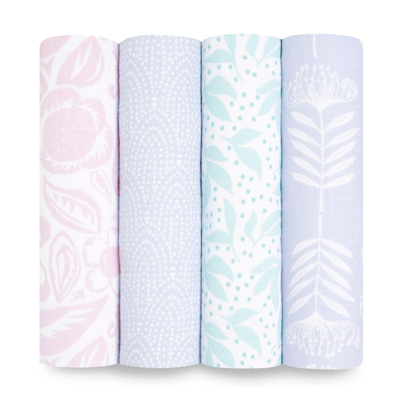Essentials Cotton Muslin Swaddle Blanket 4 Pack