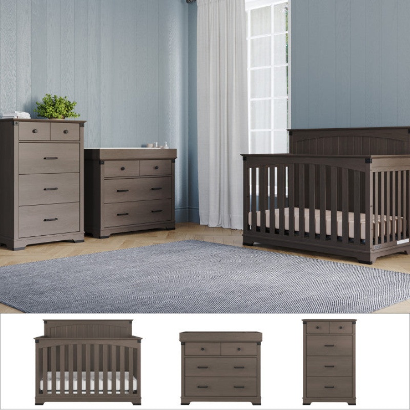 Redmond 4 Piece Nursery Set With Crib, Dresser With Changing Tray And Chest