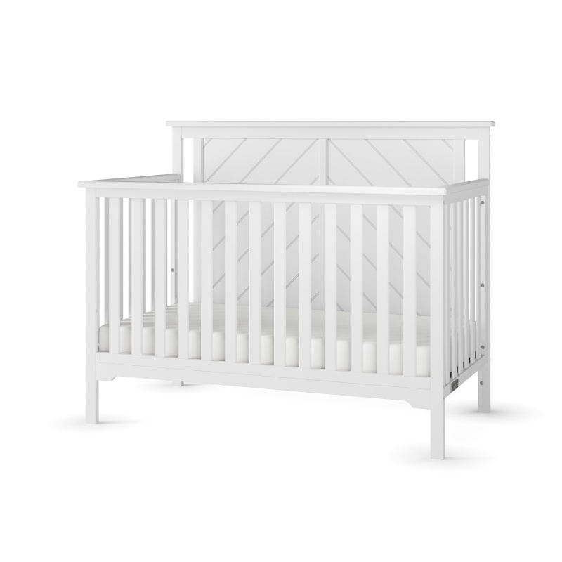 Hampton Flat Top 4-In-1 Convertible Crib, Matte White