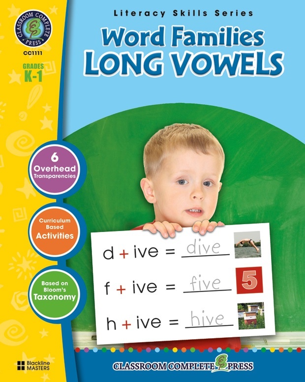 Classroom Complete Regular Education Book: Word Families: Long Vowels, Grades - K, 1