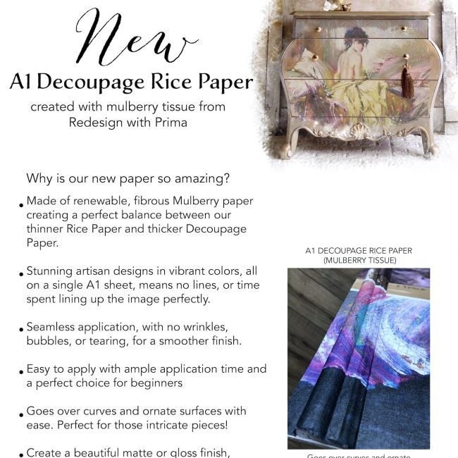 Dancer A1 Decoupage Paper – Dancer 23.4″X33.1″ Mulberry Rice Paper! Limited Edition!