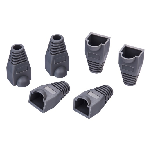 RJ45 Cat6 Cat6e Cat5 Cat5e Ethernet Network Strain Relief Boots Cable Connector Plug Cover - Grey