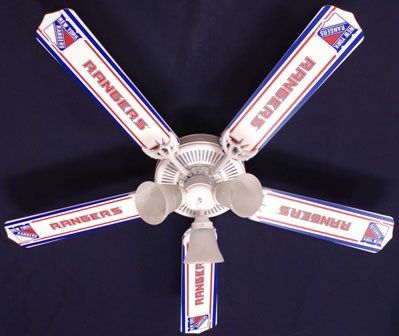 New Nhl New York Rangers Hockey Ceiling Fan 52"