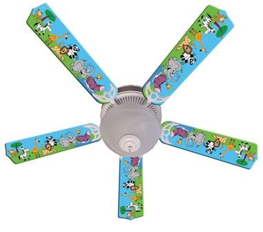 New Jungle Party Animals Ceiling Fan 52"