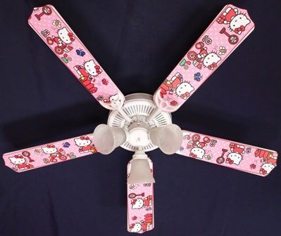 New Hello Kitty Pink Kids Ceiling Fan 52"