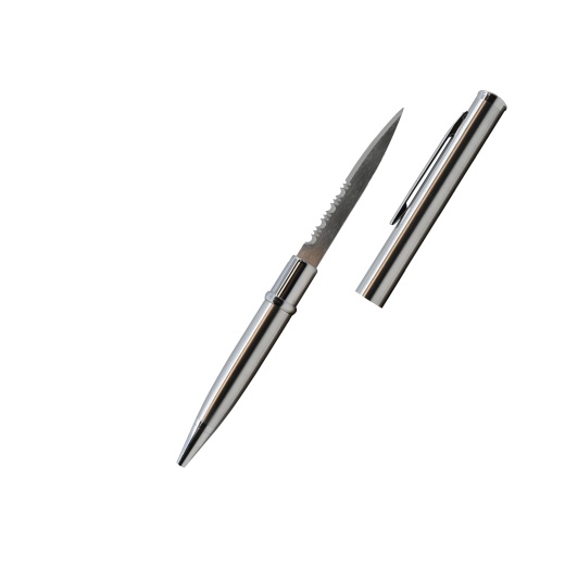 Serrated Pen Knife Silver