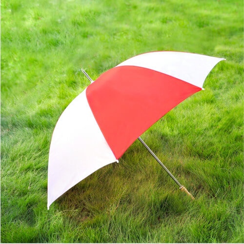 60" Red And White Barton Outdoor Rain Umbrella
