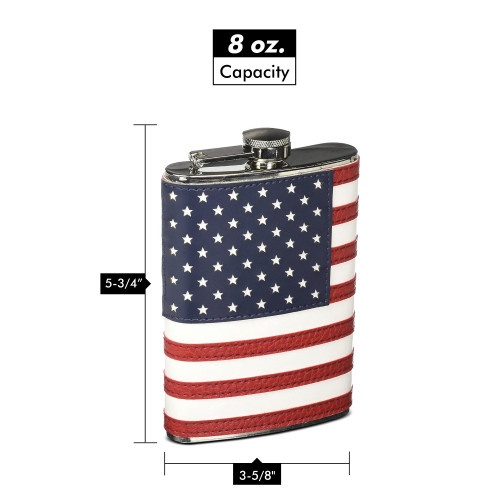 8Oz Stitched American Flag Flask