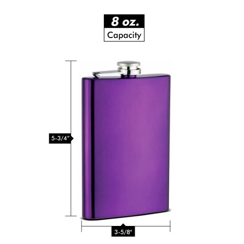 8Oz Flask, Electric Purple