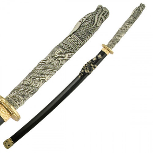Samurai Sword With Black Lacquer Scabbard