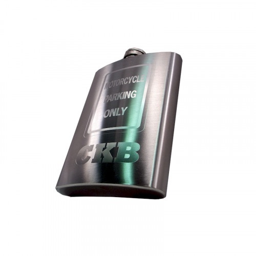 Custom Engraved Hip Flask Holding 8 Oz - Metallic Grey, Stainless Steel, Leakproof, Rustproof Finish