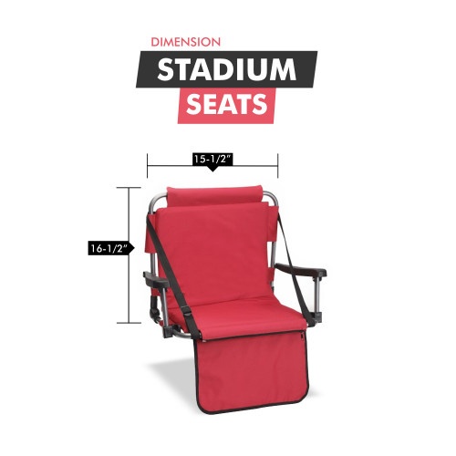 Red Stadium Style Barton Outdoor Folding Chair