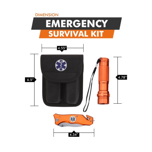 Emergency And Survival Knife And Flashlight Set