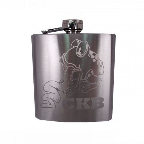 Custom Engraved Hip Flask Holding 6 Oz - Stainless Steel, Rustproof, Pocket Size, Screw-On Cap - Metallic Grey Finish Ideal For Personalization