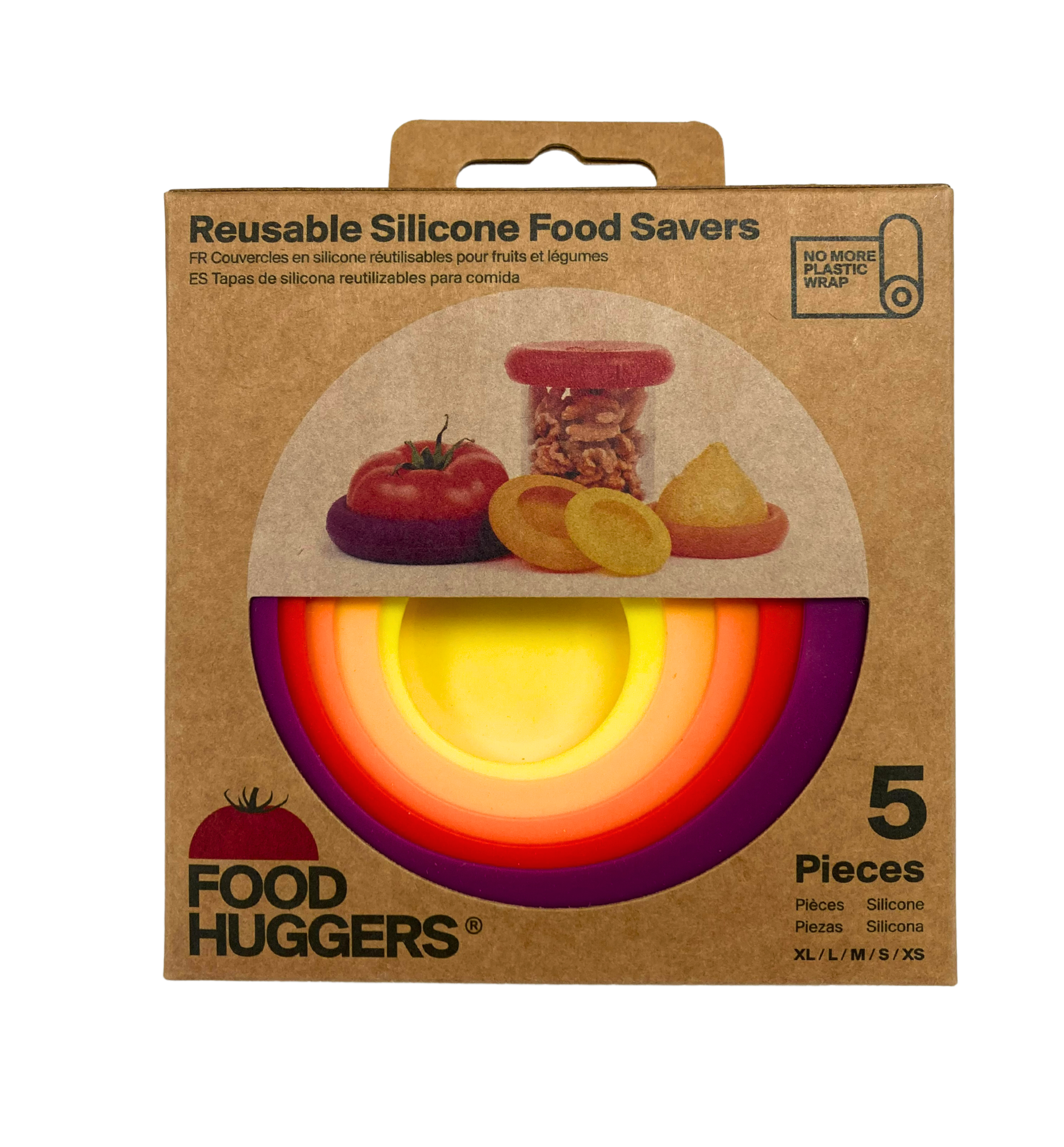 Food Huggers Reusable Silicone Food Savers, Set of 8