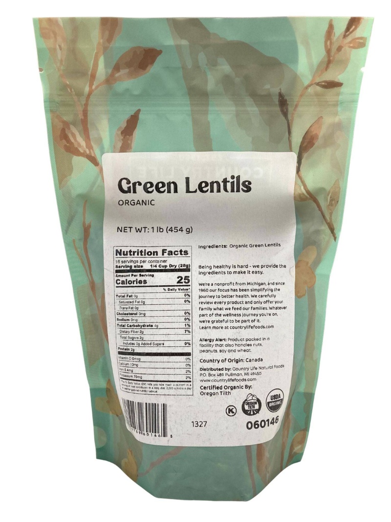 Green Lentils, Organic