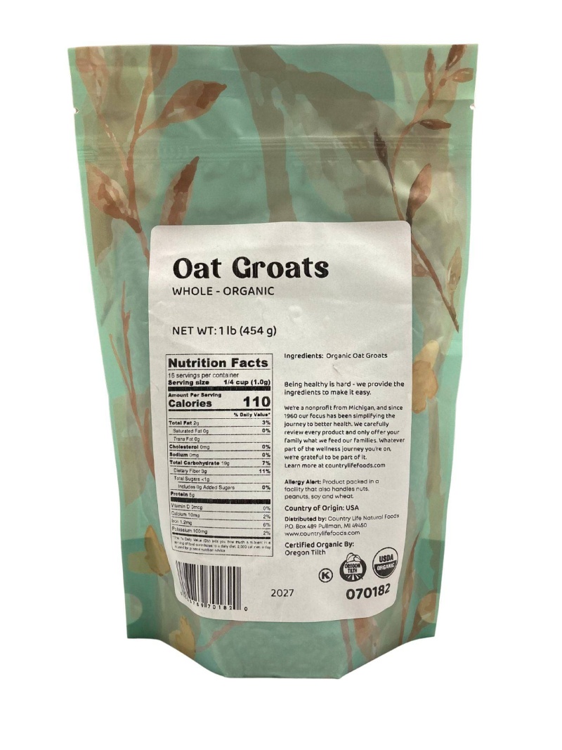Organic Oat Groats, Whole