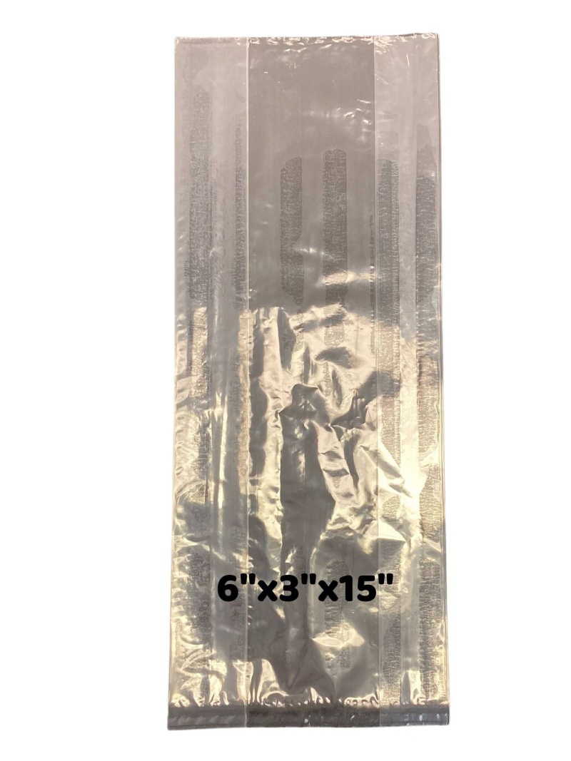 Plastic Bags 2 Mil 6"X3"x15" (1000 Bags) - 6X3x15 Inches