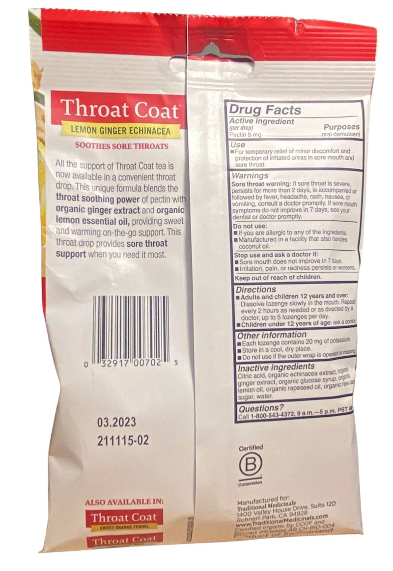 Traditional Medicinals Organic Throat Drops