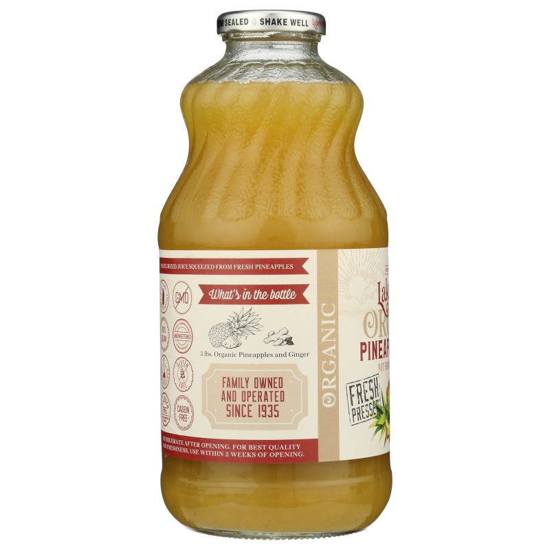 Organic Pineapple/Ginger Juice Blend (Lakewood Organic Juice) - 32 Oz