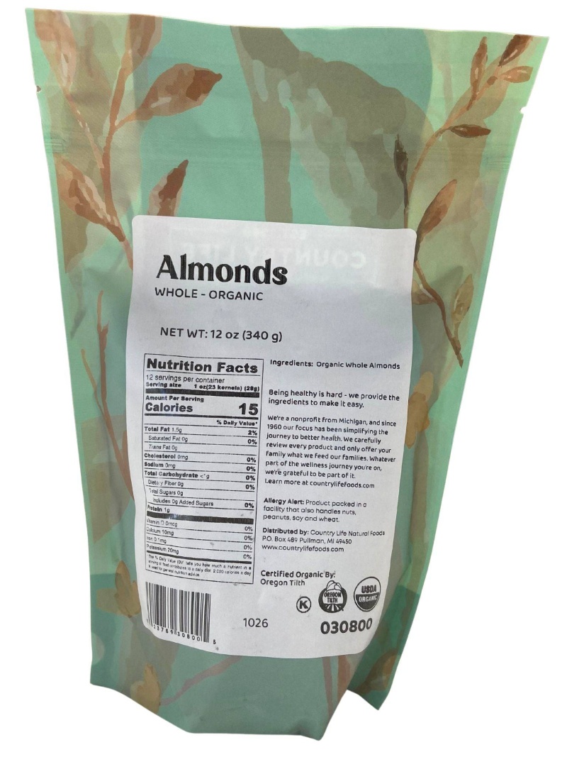 Almonds, Whole, Organic