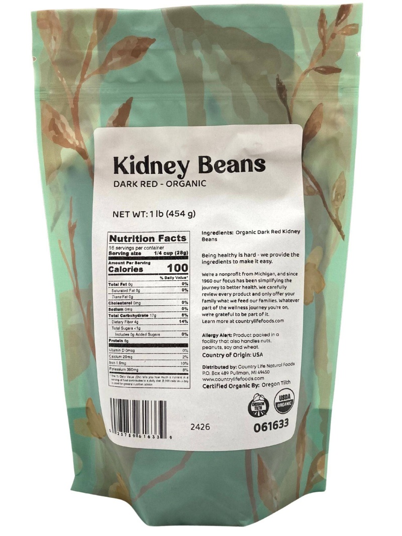 Kidney Beans, Dark Red, Organic