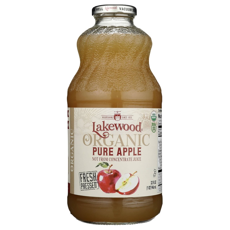 Apple Juice, Organic, Pure, Lakewood - 32 Oz