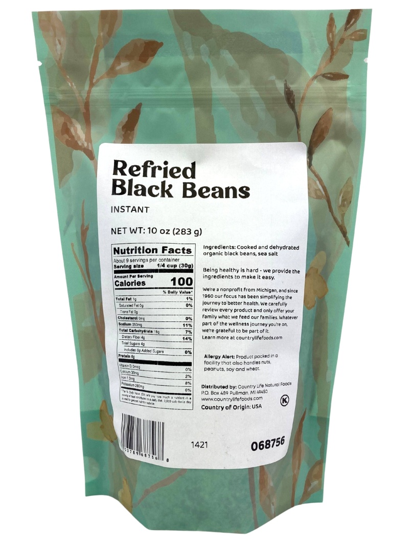 Black Refried Beans, Instant
