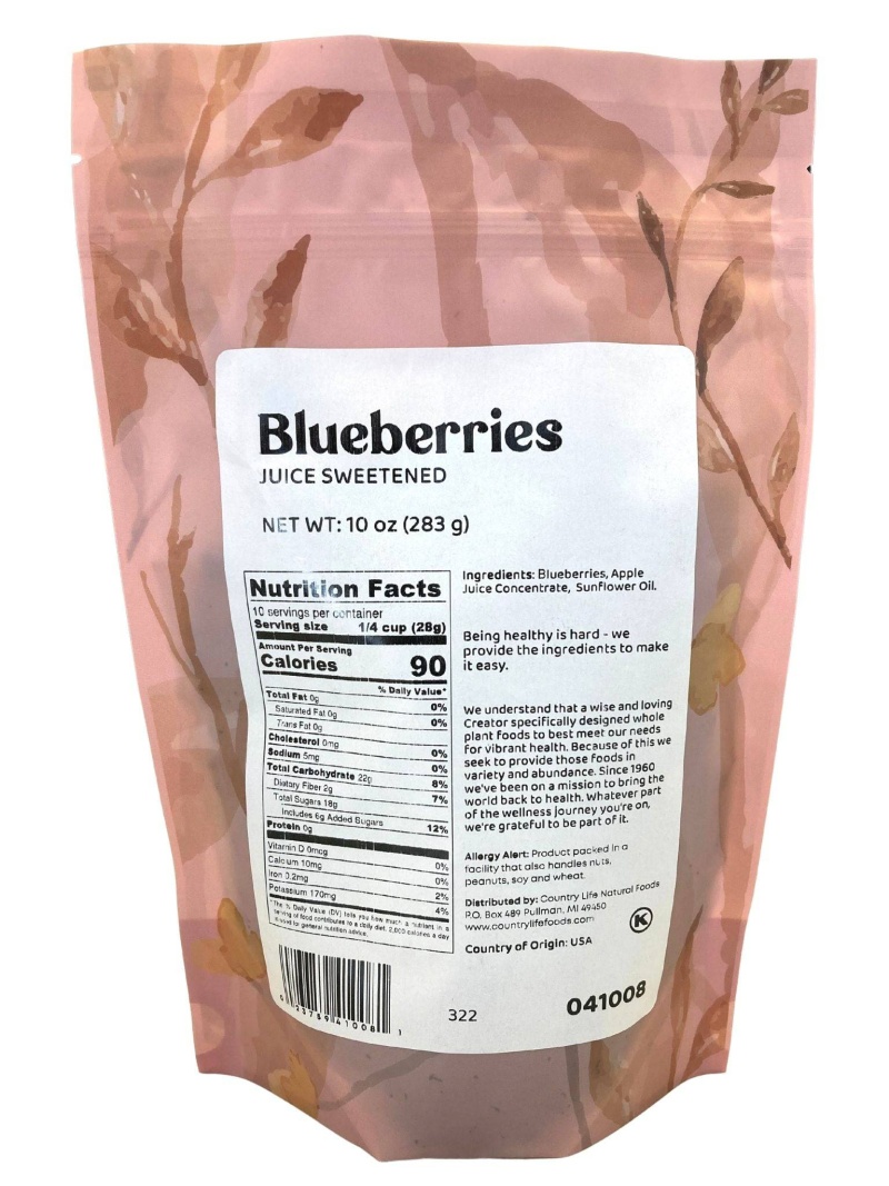 Blueberries, Juice Sweetened