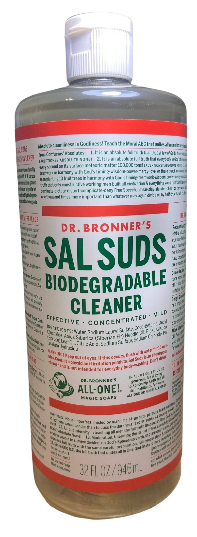 Dr. Bronners Sal Suds Biodegradable Cleaner Concentrated